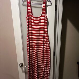 Red and white ribbed dress- Summersalt